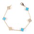 Created Amazonyte & Zircon Diamond Clover Bracelet
