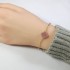 Natural Rhodonite Clover Bracelet with Zircon Diamond