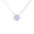 Natural Blue lace agate 15mm Clover Neaklace
