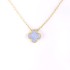 Natural Blue lace agate 15mm Clover Neaklace