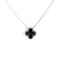 Natural Black Onyx 15mm Clover Neaklace