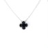 Natural Black Onyx 15mm Clover Neaklace